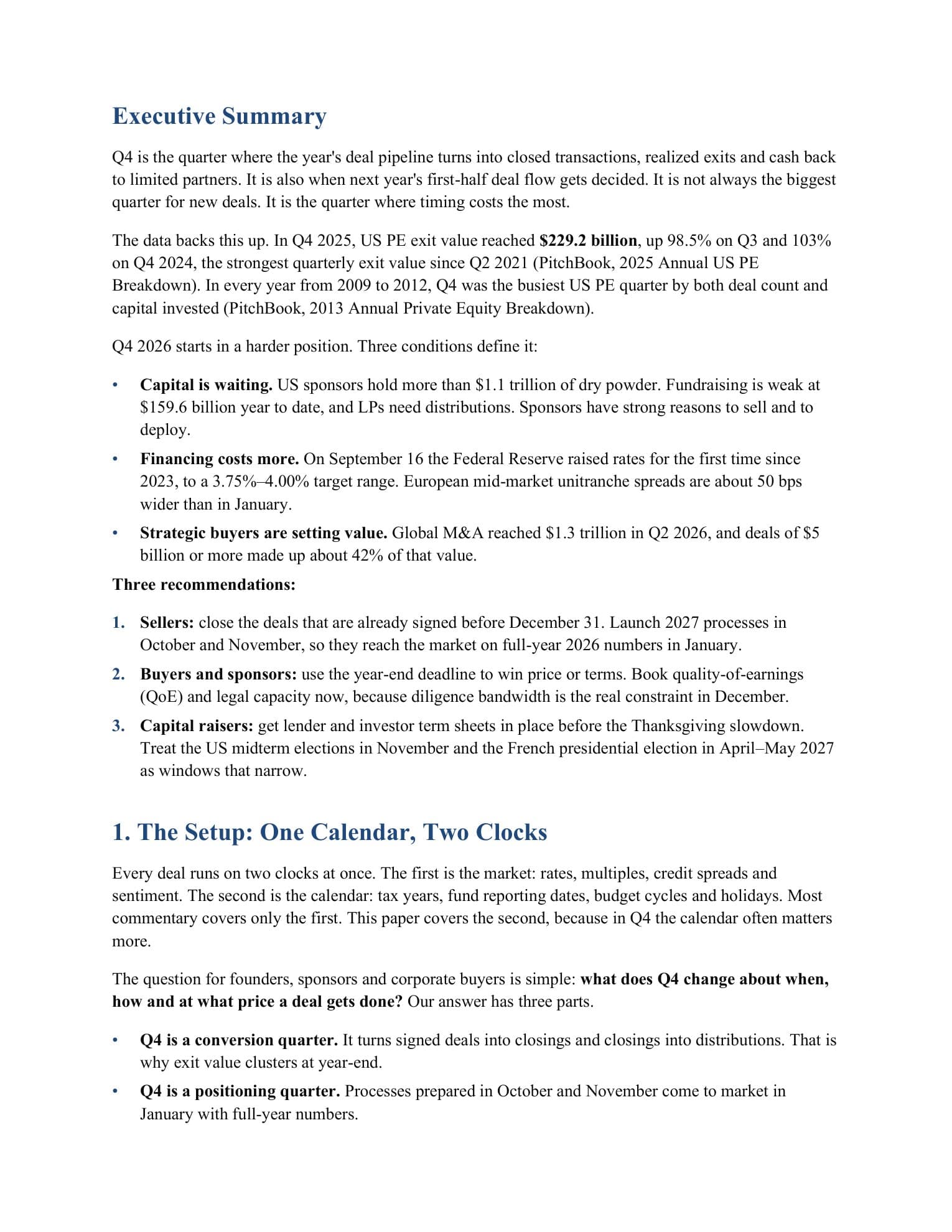 The Q4 Imperative: Why the Fourth Quarter Shapes Investment and M&A Outcomes, page 2 of 12