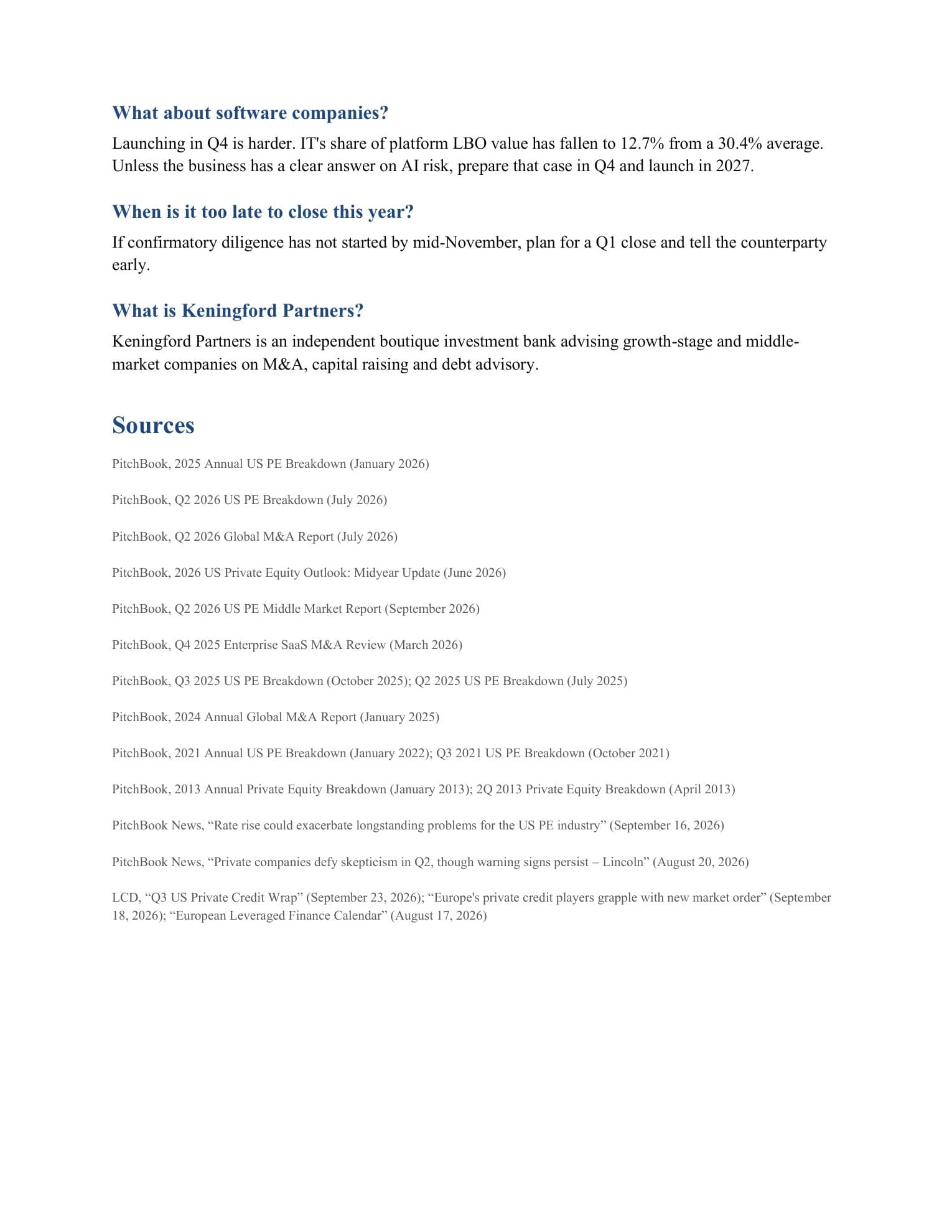 The Q4 Imperative: Why the Fourth Quarter Shapes Investment and M&A Outcomes, page 11 of 12